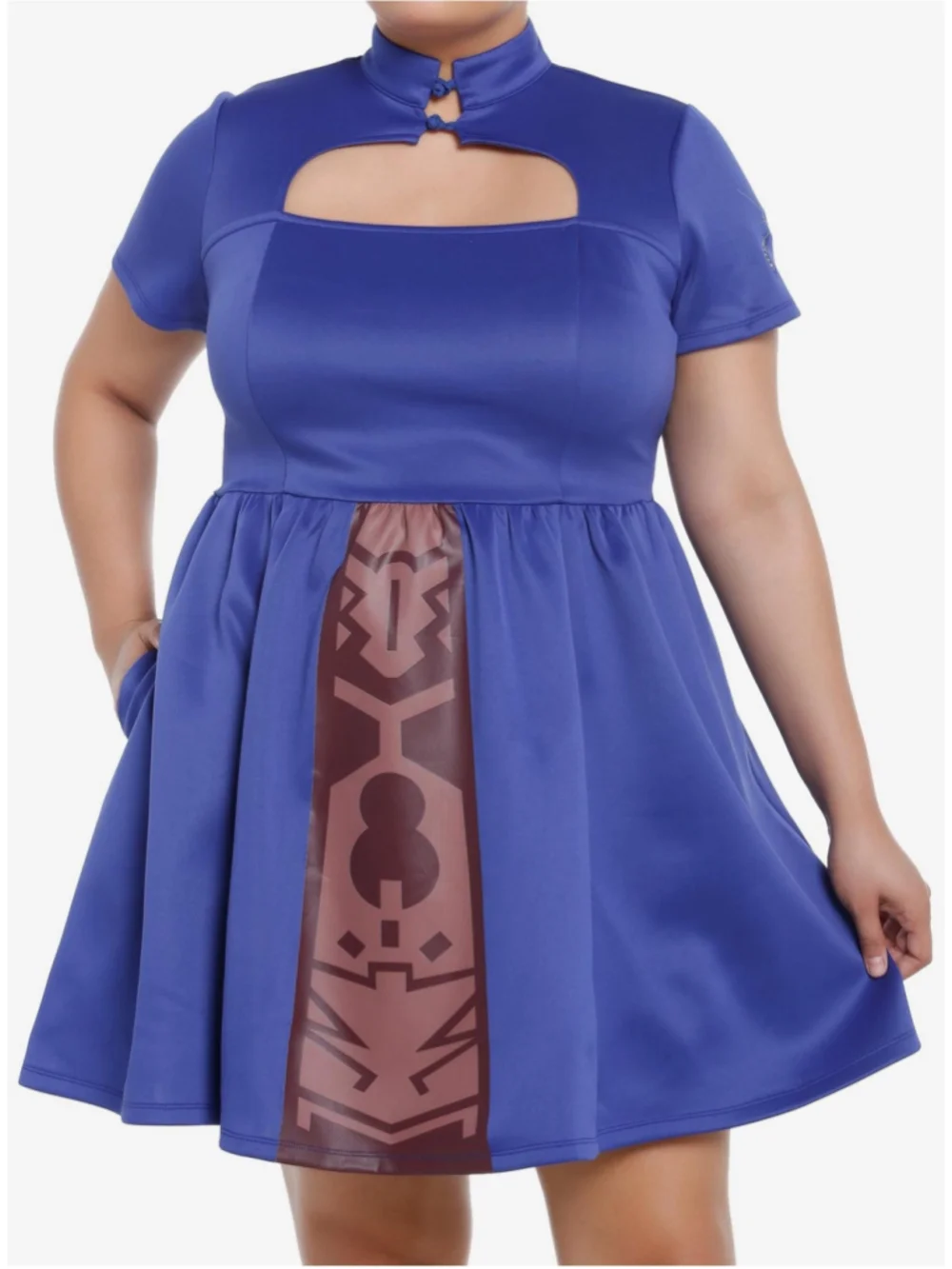 NWT Her Universe Star Wars Asajj Ventress Skater Dress Blue Cutout Plus Size 2 - Picture 1 of 6